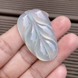 Natural Burmese Jade Leaf Pendant